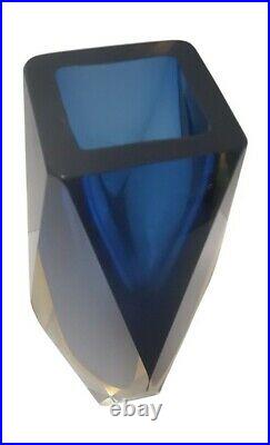 RARE Seguso Flavio Poli Vase Murano Glass, Italy 9.5 Single faceted 1960s