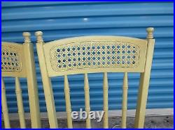 RARE Set 4 Chairs Faux Bamboo Cane Hollywood Regency Dining Mid-century Modern