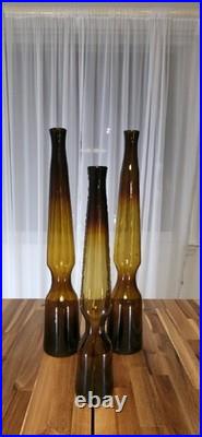 RARE Set of 3 Greenwich Flint Craft MidCentury Large Vases By Tom Connally