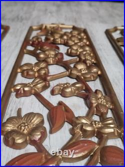 RARE Sexton Four Seasons Wall Art Mid Century Modern Decor Metal MCM Set of 4