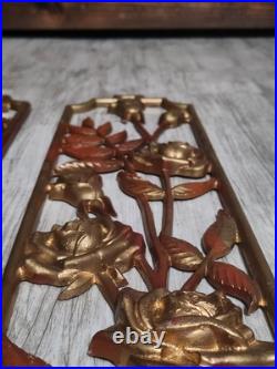 RARE Sexton Four Seasons Wall Art Mid Century Modern Decor Metal MCM Set of 4