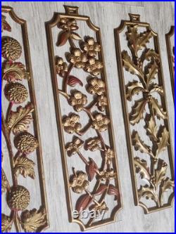 RARE Sexton Four Seasons Wall Art Mid Century Modern Decor Metal MCM Set of 4