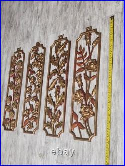 RARE Sexton Four Seasons Wall Art Mid Century Modern Decor Metal MCM Set of 4