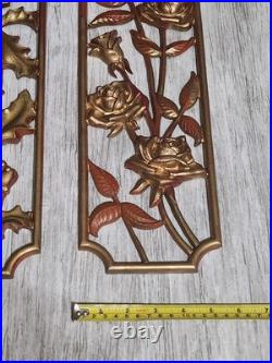 RARE Sexton Four Seasons Wall Art Mid Century Modern Decor Metal MCM Set of 4