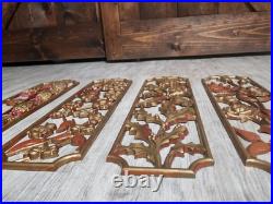 RARE Sexton Four Seasons Wall Art Mid Century Modern Decor Metal MCM Set of 4