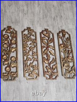 RARE Sexton Four Seasons Wall Art Mid Century Modern Decor Metal MCM Set of 4