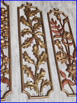 RARE Sexton Four Seasons Wall Art Mid Century Modern Decor Metal MCM Set of 4