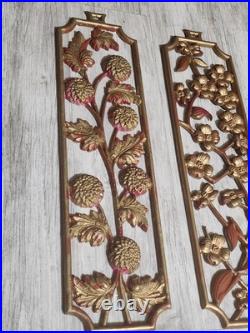 RARE Sexton Four Seasons Wall Art Mid Century Modern Decor Metal MCM Set of 4