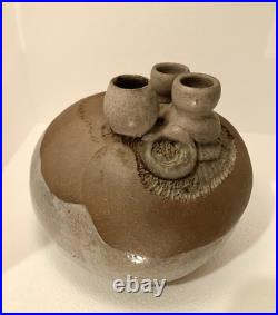 RARE Signed 60s-70S MID CENTURY MODERN 3 SPOUT WEED POT