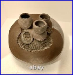 RARE Signed 60s-70S MID CENTURY MODERN 3 SPOUT WEED POT