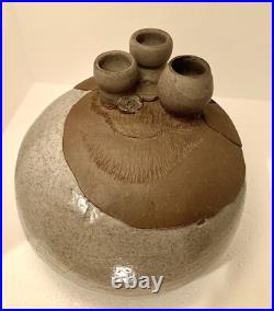 RARE Signed 60s-70S MID CENTURY MODERN 3 SPOUT WEED POT