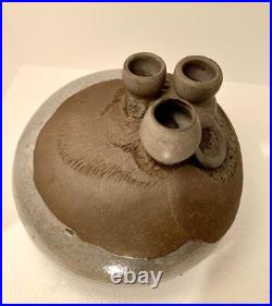 RARE Signed 60s-70S MID CENTURY MODERN 3 SPOUT WEED POT