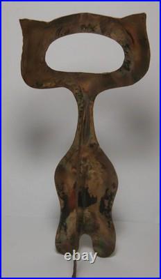RARE Signed HAROLD MONK Brutalist Brass CAT Sculpture Mid Century Modern EX