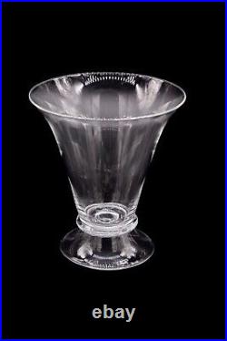 RARE Steuben Art Glass 6 Fluted Pedestal Vase with Original Dust Cover