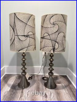 RARE! Stiffel Mid Century Modern MCM Pair of Lamps with Original Shades Excellent