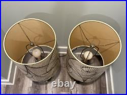 RARE! Stiffel Mid Century Modern MCM Pair of Lamps with Original Shades Excellent