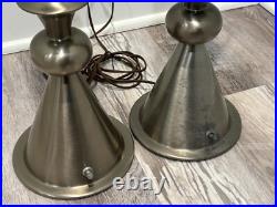 RARE! Stiffel Mid Century Modern MCM Pair of Lamps with Original Shades Excellent