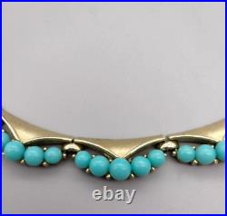 RARE Trifari Faux Turquoise Gold Tone Collar Necklace Mid Century Modern 1960s RARE Trifari Faux Turquoise Gold Tone Collar Necklace Mid Century Modern 1960s