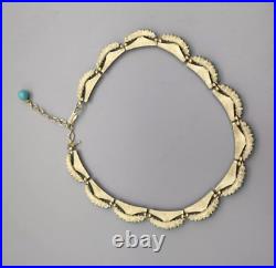 RARE Trifari Faux Turquoise Gold Tone Collar Necklace Mid Century Modern 1960s RARE Trifari Faux Turquoise Gold Tone Collar Necklace Mid Century Modern 1960s
