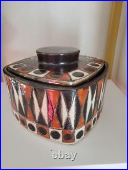RARE VINTAGE 50s-60s Eduardo Vega MID CENTURY MODERN Geometric CUBIST VASE JAR