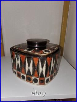 RARE VINTAGE 50s-60s Eduardo Vega MID CENTURY MODERN Geometric CUBIST VASE JAR