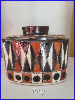 RARE VINTAGE 50s-60s Eduardo Vega MID CENTURY MODERN Geometric CUBIST VASE JAR