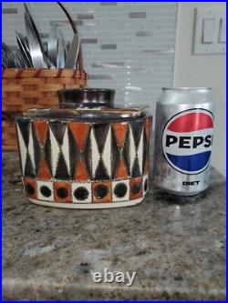 RARE VINTAGE 50s-60s Eduardo Vega MID CENTURY MODERN Geometric CUBIST VASE JAR
