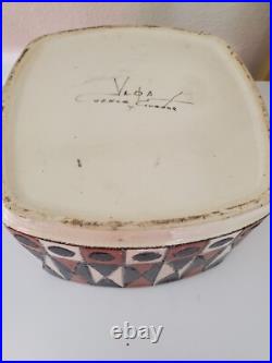 RARE VINTAGE 50s-60s Eduardo Vega MID CENTURY MODERN Geometric CUBIST VASE JAR