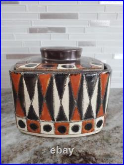 RARE VINTAGE 50s-60s Eduardo Vega MID CENTURY MODERN Geometric CUBIST VASE JAR