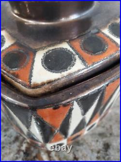 RARE VINTAGE 50s-60s Eduardo Vega MID CENTURY MODERN Geometric CUBIST VASE JAR