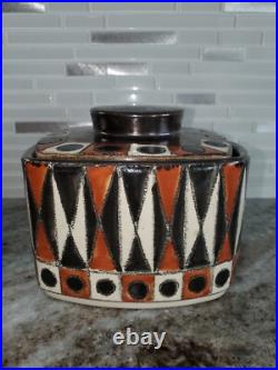 RARE VINTAGE 50s-60s Eduardo Vega MID CENTURY MODERN Geometric CUBIST VASE JAR