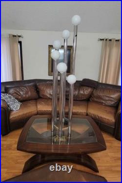 RARE VINTAGE Mid-Century Modern Chrome Tubular Floor Lamp BUNDLE DIMMER 5/6 Bulb