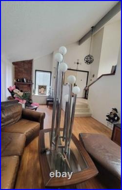 RARE VINTAGE Mid-Century Modern Chrome Tubular Floor Lamp BUNDLE DIMMER 5/6 Bulb
