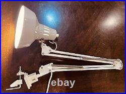 RARE VTG LUXO White Lamp withvice Mid Century Modern MCM EUC TESTED/WORKS