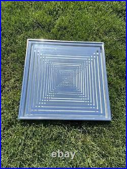 RARE VTG Mirror Mid Century Modern 60s Retro Metal NY Fernand Mann Space BOXES