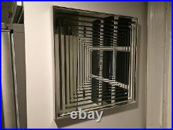 RARE VTG Mirror Mid Century Modern 60s Retro Metal NY Fernand Mann Space BOXES