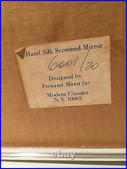 RARE VTG Mirror Mid Century Modern 60s Retro Metal NY Fernand Mann Space BOXES