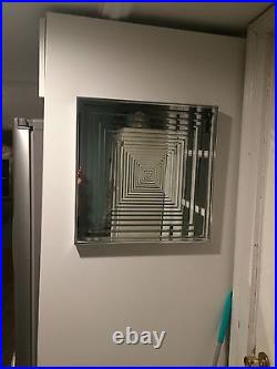 RARE VTG Mirror Mid Century Modern 60s Retro Metal NY Fernand Mann Space BOXES