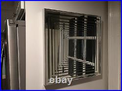 RARE VTG Mirror Mid Century Modern 60s Retro Metal NY Fernand Mann Space BOXES