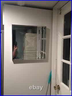 RARE VTG Mirror Mid Century Modern 60s Retro Metal NY Fernand Mann Space BOXES