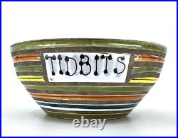 RARE Vintage 1950s ALDO LONDI Striped TIDBITS Bowl For RAYMOR Italian MCM Dish