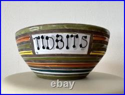 RARE Vintage 1950s ALDO LONDI Striped TIDBITS Bowl For RAYMOR Italian MCM Dish