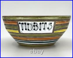 RARE Vintage 1950s ALDO LONDI Striped TIDBITS Bowl For RAYMOR Italian MCM Dish