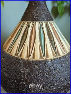 RARE Vintage 1950s Maria Kipp Table Lamp Base Mid Century MCM Wood Ceramic Centu