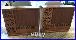 RARE Vintage 1950s Mid Century Modern MCM Solid Wooden-Walnut TOYOTA Bookends