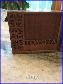 RARE Vintage 1950s Mid Century Modern MCM Solid Wooden-Walnut TOYOTA Bookends