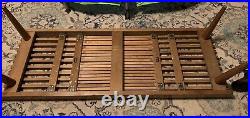 RARE Vintage 1960s Mid Century Modern Expandable Slat Bench / Coffee Table