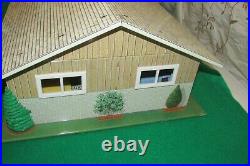 RARE Vintage 1965 MARX Tin Doll House Mid Century Rooster Ranch & 50+ Furniture