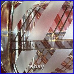 RARE Vintage 24K Gold Culver Frosted Striped Old Fashioned Glasses. Signed