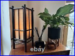 RARE Vintage Bamboo Rattan Table Lamp French Mid Century Modern 1960s Working
